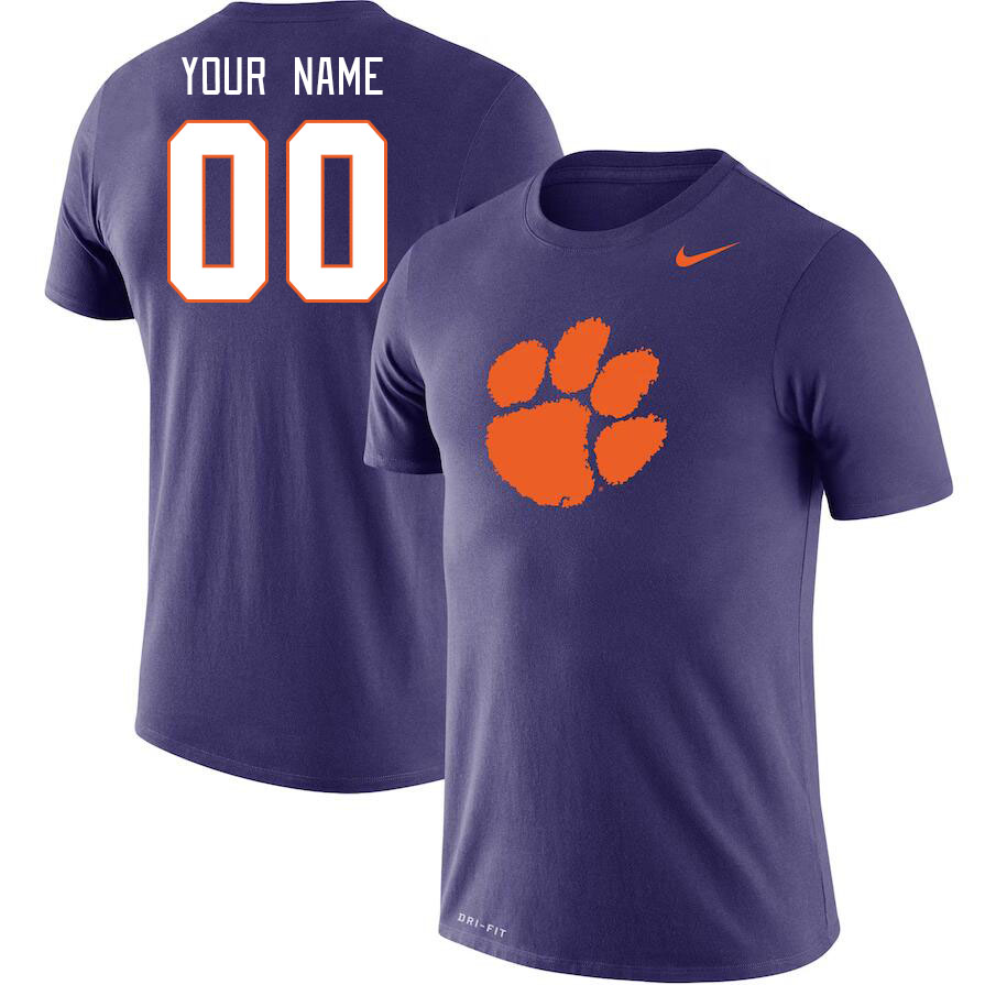 Custom Clemson Tigers Name And Number College Tshirt-Purple - Click Image to Close